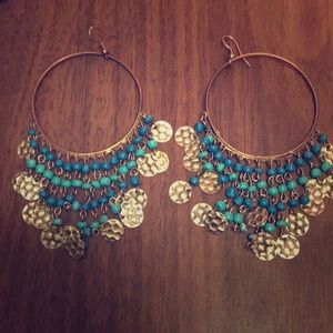 Bohemian Dangly Hoop Earrings